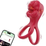 App-gesteuerter Penisring mit Zungen-Vibes für sie