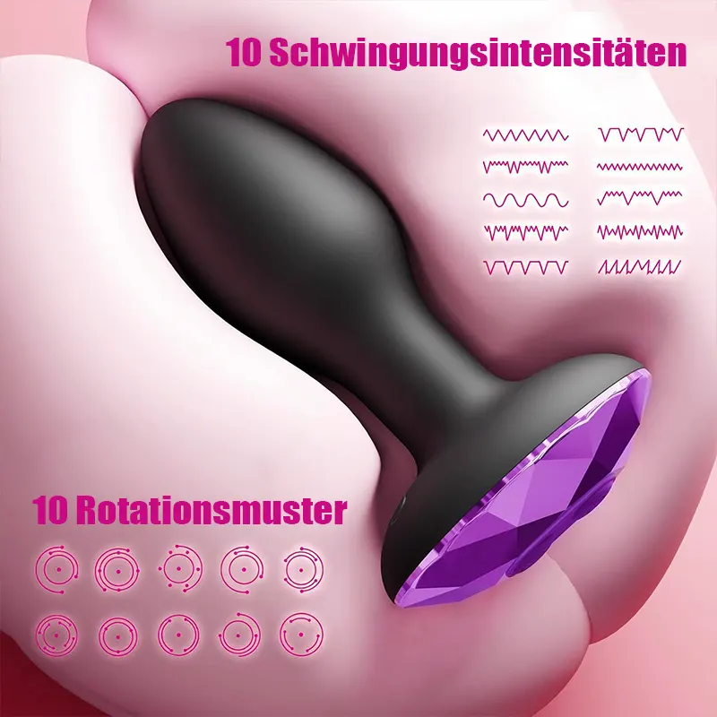 360° Analplug mit Vibration – funkelnd und ferngesteuert 04