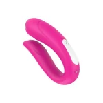 Rosa tragbarer Doppelkopf-Vibrator für doppelte Stimulation
