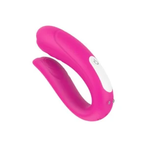 Rosa tragbarer Doppelkopf-Vibrator für doppelte Stimulation