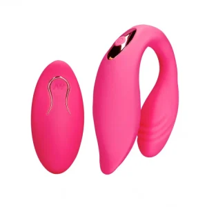 Kompakter rosa Doppelkopf-Vibrator zur gleichzeitigen Stimulation
