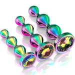 Langer Analplug mit coolem Regenbogeneffekt