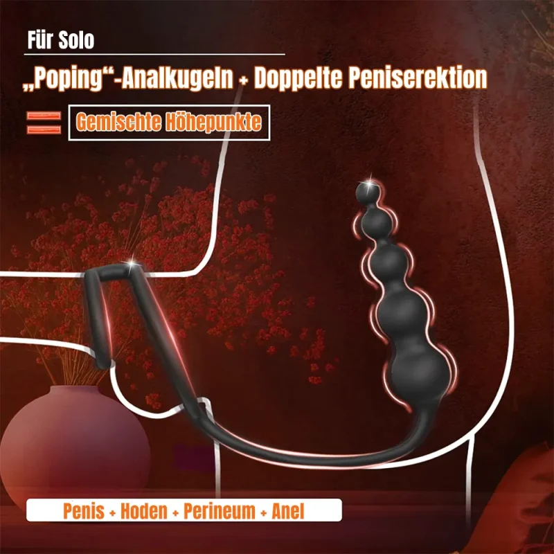 Vibrierender Penisring & Analplug mit Fernbedienung 1