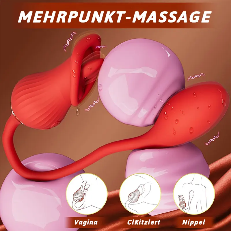 Zungenvibrator, Sechs-in-Eins-Funktion, Doppelvibration