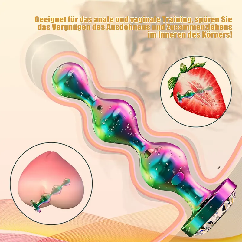 Langer Analplug mit coolem Regenbogeneffekt 5