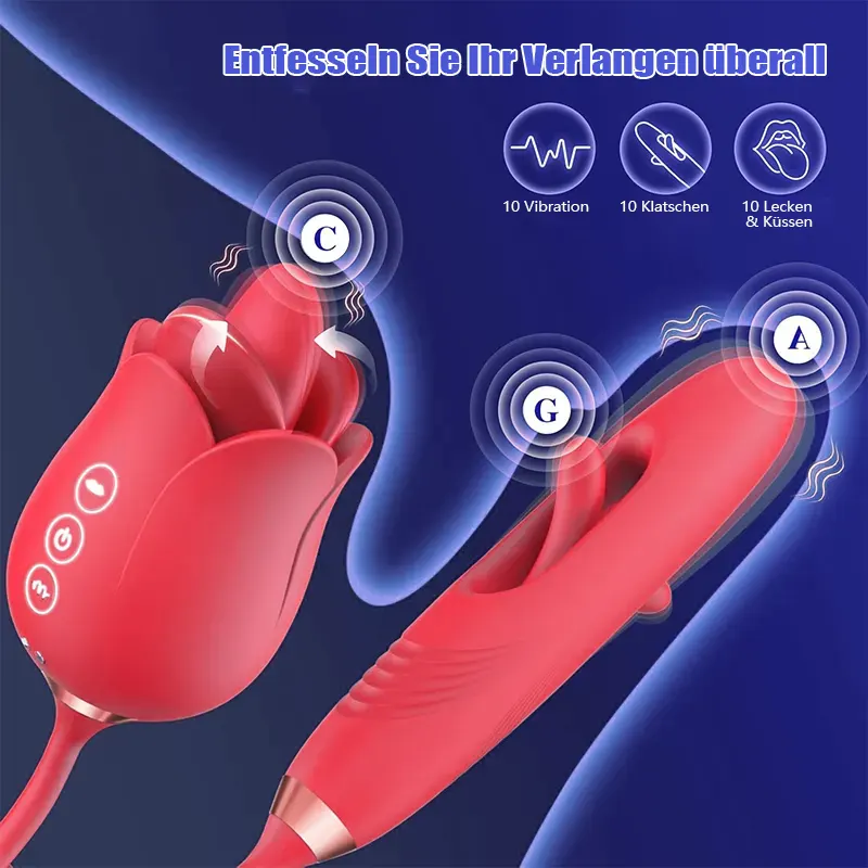 4-in-1-Vibrator, Rosenform sex mit dildo 2