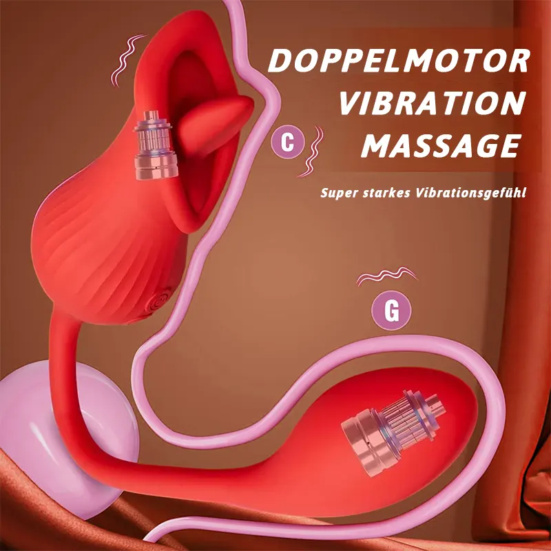 Zungenvibrator, Sechs-in-Eins-Funktion, Doppelvibration
