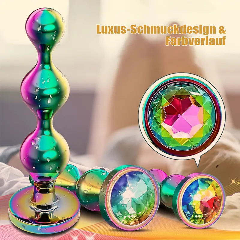 Langer Analplug mit coolem Regenbogeneffekt 2
