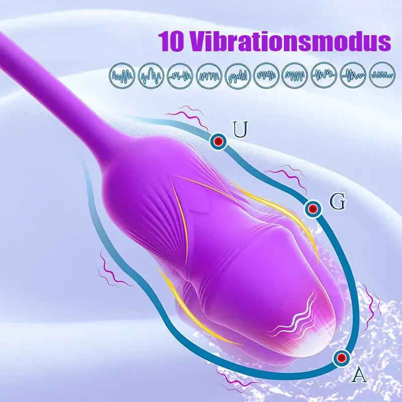 Lila Rosen-Stimulator mit Zungenfunktion & Vibration 5