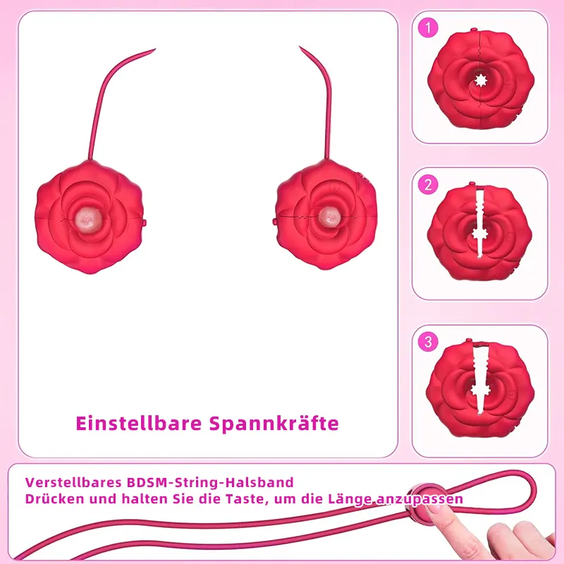 Sexspielzeug für Frauen, Brustwarzenvibrator in Rosenform 3