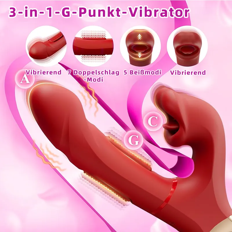 Rabbit Vibrator mit Dreifachstimulation und Klitorislecken 3