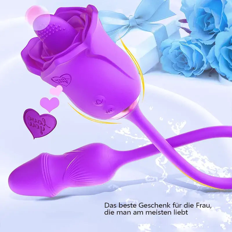 Lila Rosen-Stimulator mit Zungenfunktion & Vibration 4