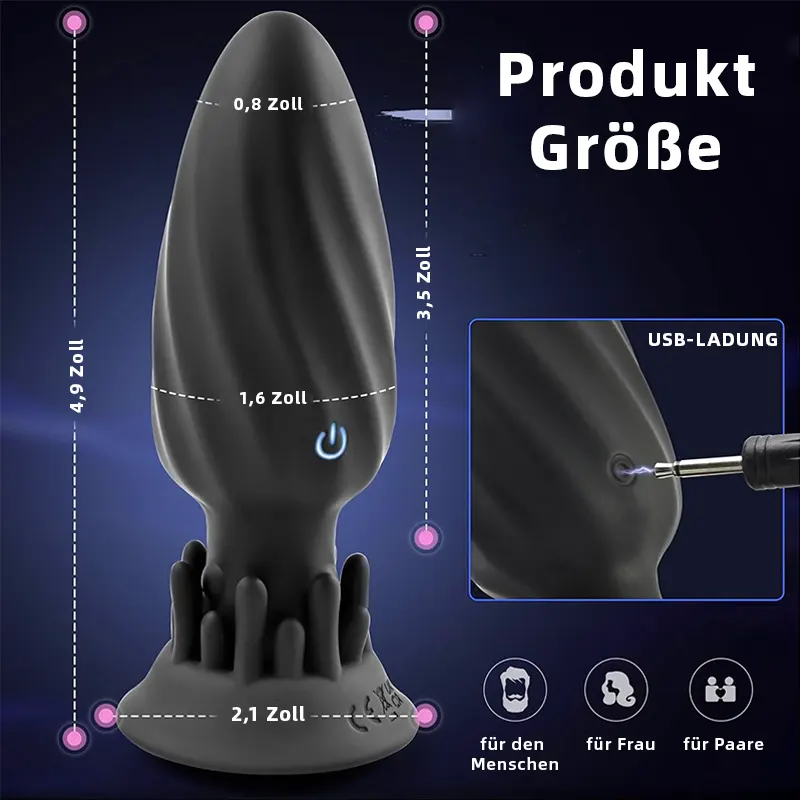 Vibrierender Analplug mit Rotation – 10 Modi für Männer