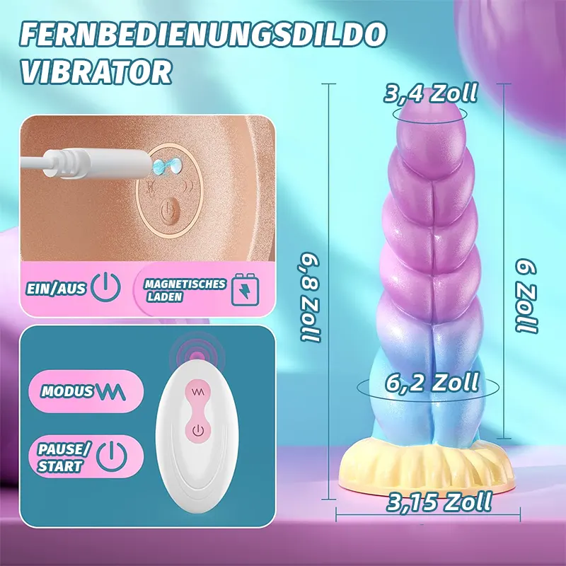 Vibrierender Fantasy-Analdildo mit Fernbedienung aus Silikon