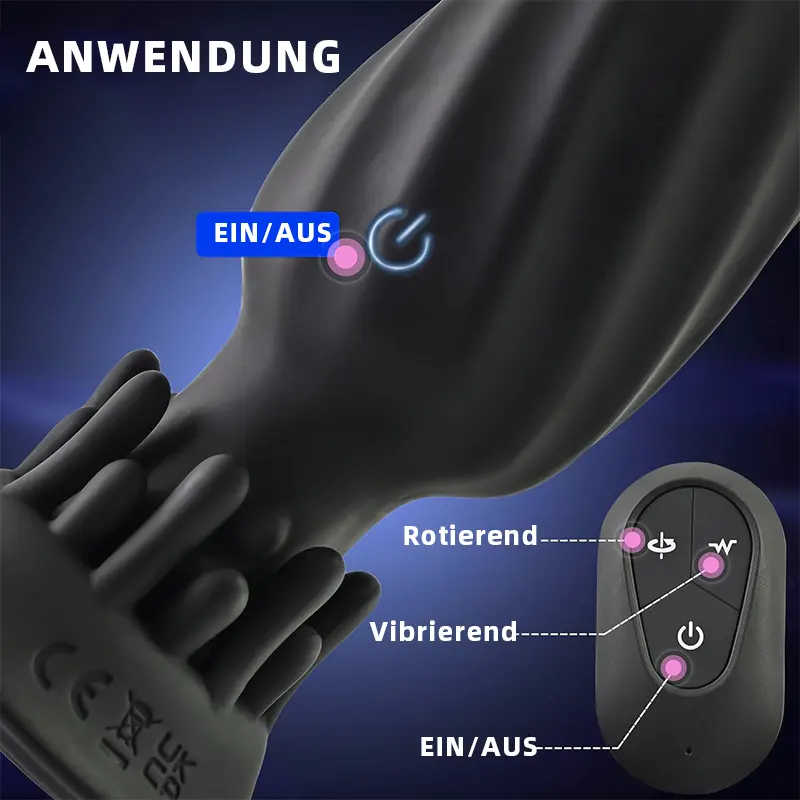 Vibrierender Analplug mit Rotation – 10 Modi für Männer