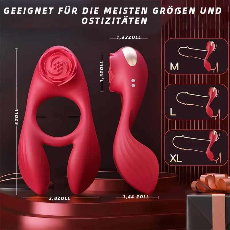 Rose Penisring mit Klitorisstimulation & Vibration
