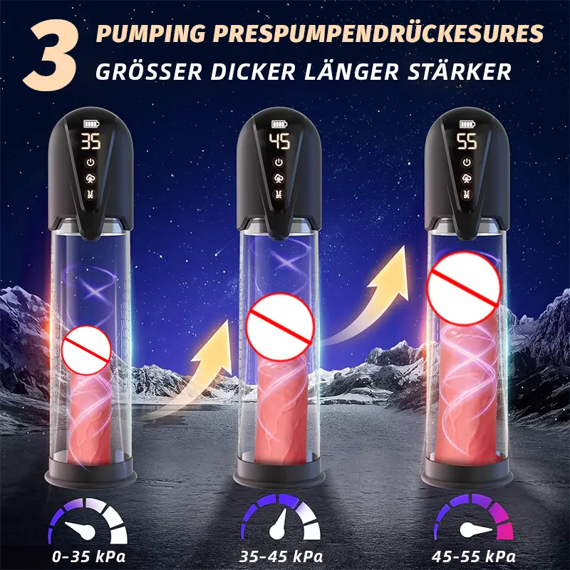 Automatischer Vakuum-Penis-Pump mit Vibration und Saugkraft