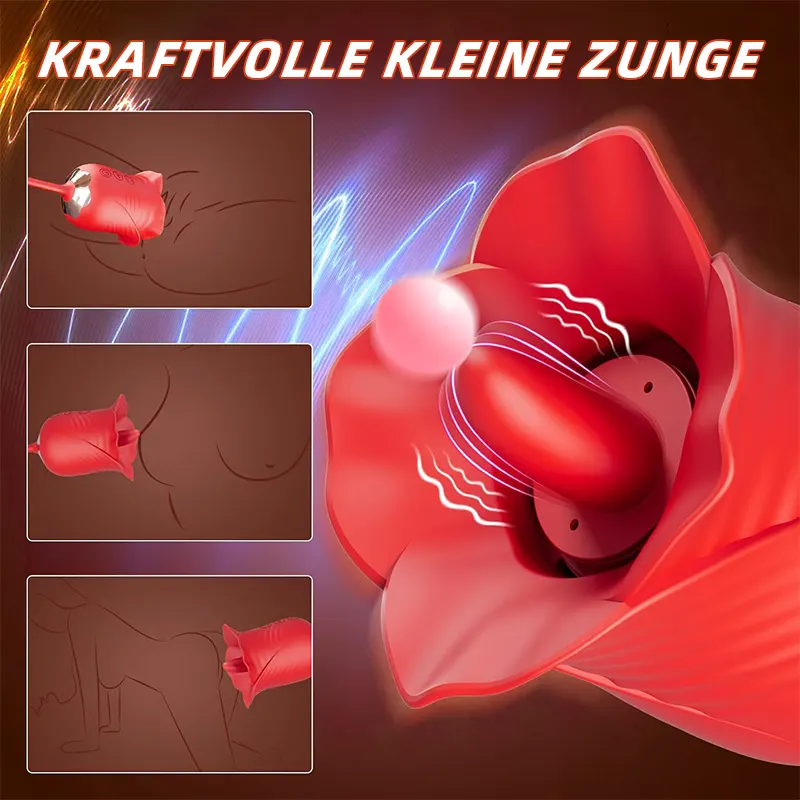 Rose Toy Klitorisstimulator 3-in-1 mit Zunge und Saugfunktion