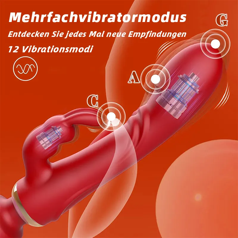 3-in-1 Rabbit-Vibrator mit 12 Modi – Klitoris & G-Punkt Genuss