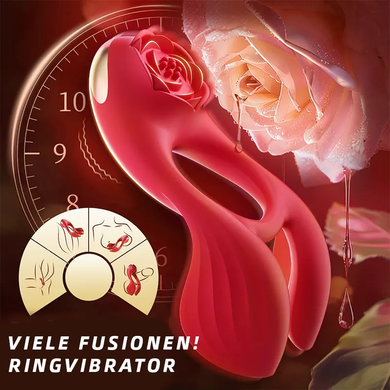 Rose Penisring mit Klitorisstimulation & Vibration