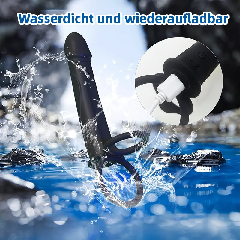 Strap‑On Dildo mit Analvibrator & Penisring – Paartoy