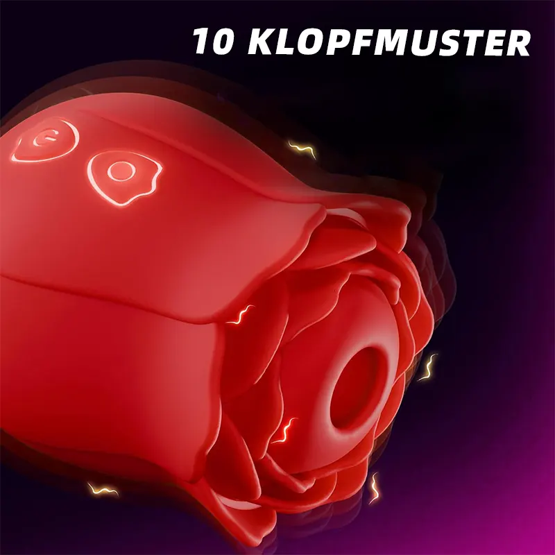 Rose Toy – 3‑in‑1 Saug‑ & Vibrations‑Blume für klitoral, Nippel & Anus