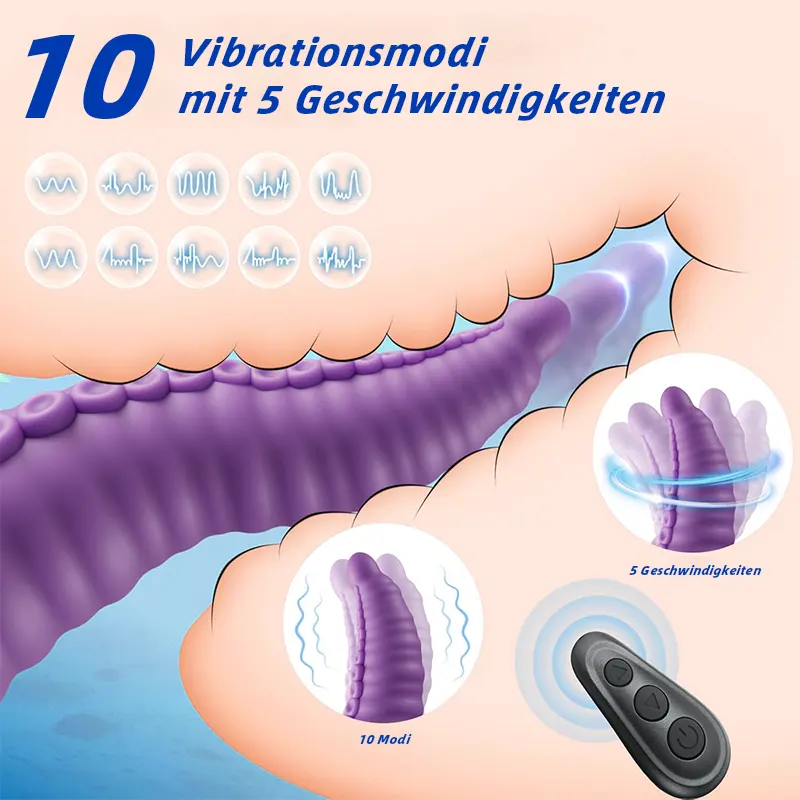 Gode Monstre à 10 Modes – Vibromasseur pour Point G et Anal
