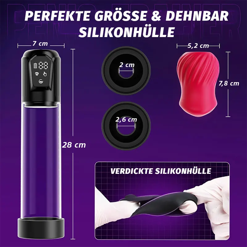 Automatischer Vakuum-Penis-Pump mit Vibration und Saugkraft
