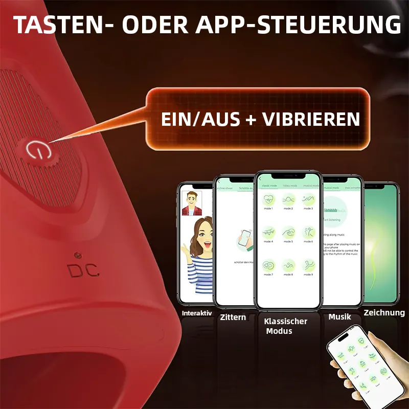 4-in-1 Penisvibrator mit App-Steuerung und offenem Design