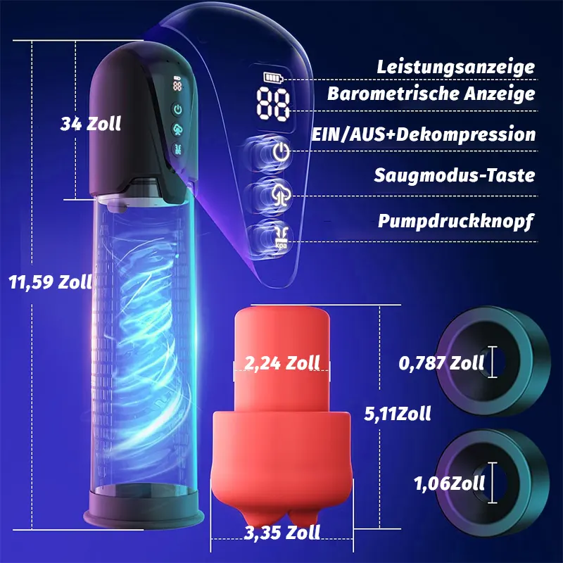 Automatischer Vakuum-Penis-Pump mit Vibration und Saugkraft