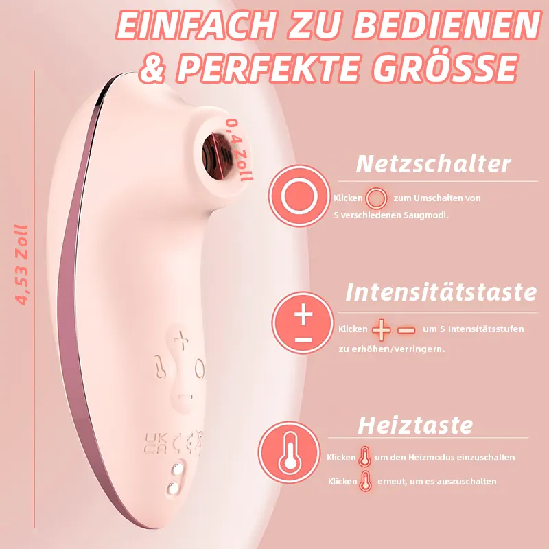Heizbarer Saug-Vibrator mit Fernbedienung für Klitoris