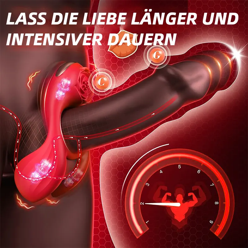 Rose Penisring mit Klitorisstimulation & Vibration