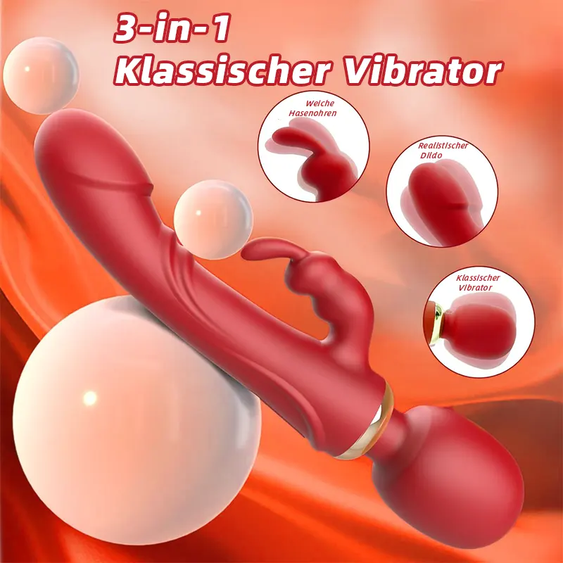 3-in-1 Rabbit-Vibrator mit 12 Modi – Klitoris & G-Punkt Genuss