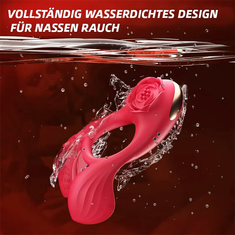 Rose Penisring mit Klitorisstimulation & Vibration