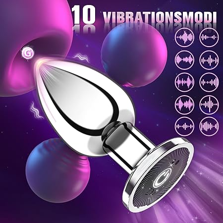 Großer Metall-Analvibrator mit Vibration und LED-Licht