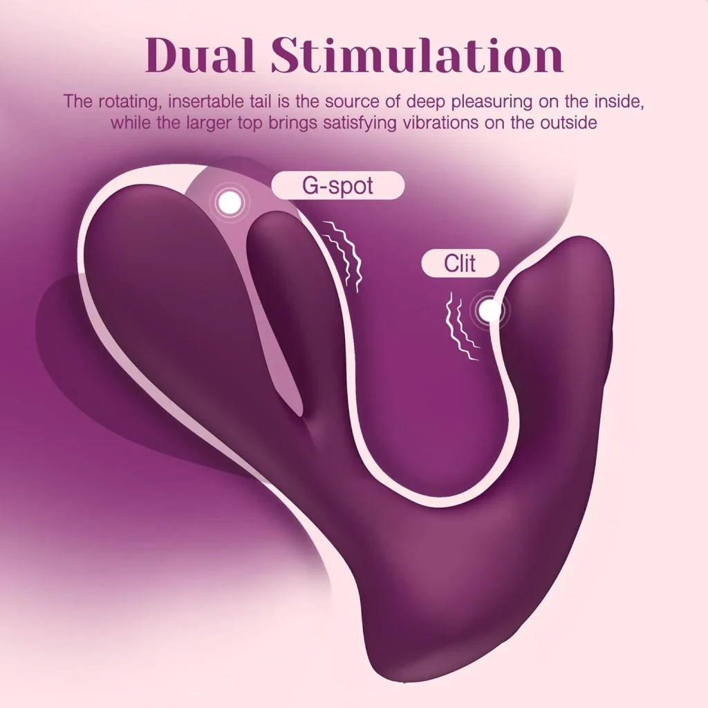 Tragbarer G-Punkt & Klitoris Vibrator mit Rotation & Fernbedienung