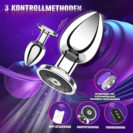 Großer Metall-Analvibrator mit Vibration und LED-Licht