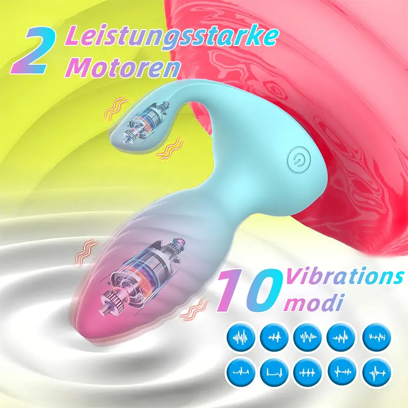 2-in-1 Analplug & Klitorisstimulator mit 10 Vibrationsmodi