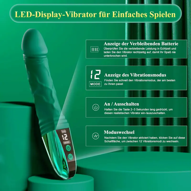 Realistischer Dildo Vibrator – 12 Modi für G-Punkt & Klitoris